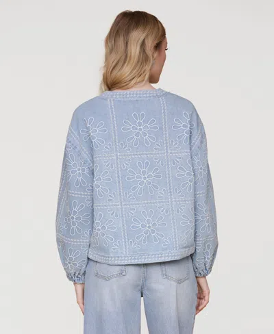 Avec Les Filles Women's Floral Embroidered Barn Jacket