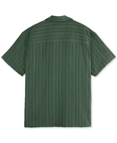 Scotch & Soda Men's Relaxed Fit Short Sleeve Tonal Striped Button-front Pocket Shirt In Green