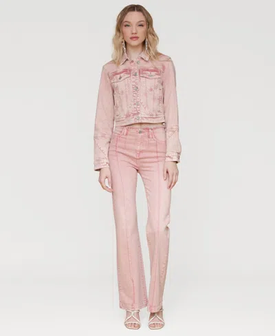 Avec Les Filles Women's Trucker Jacket In Pink