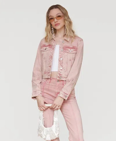 Avec Les Filles Women's Trucker Jacket In Pink