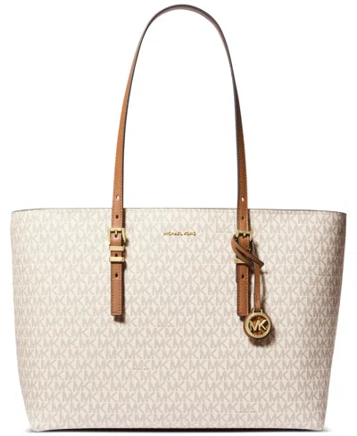Michael Kors Michael  Quinn Extra Large Logo East West Tote In Neutral