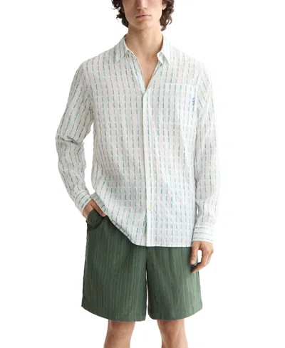 Scotch & Soda Men's Long Sleeve Voile Dash Print Button-front Shirt