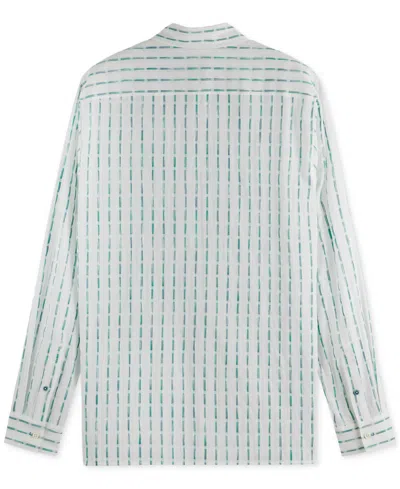 Scotch & Soda Men's Long Sleeve Voile Dash Print Button-front Shirt