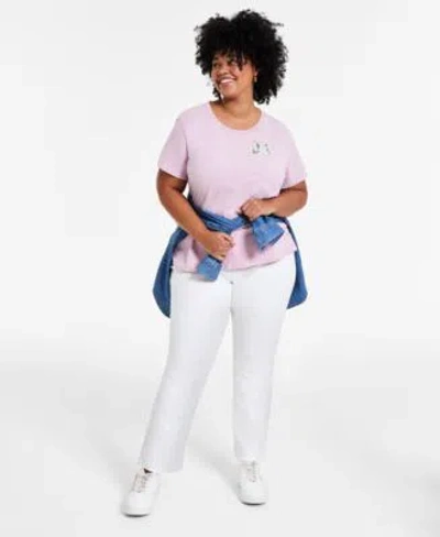 Levi's Levis Trendy Plus Size Perfect Tee Straight Leg Jeans
