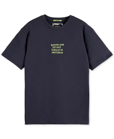 Scotch & Soda Men's Relaxed Fit Short Sleeve Crewneck Art Class Graphic T-shirt In Black