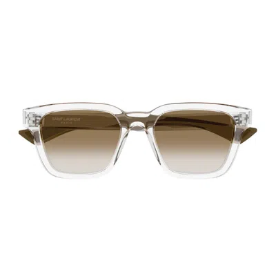 Saint Laurent Sl 790 Linea Corner Angle 004 Crystal Brown Sunglasses
