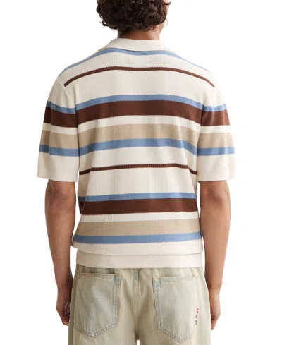 Scotch & Soda Regular Fit Striped Knit Polo In Multi