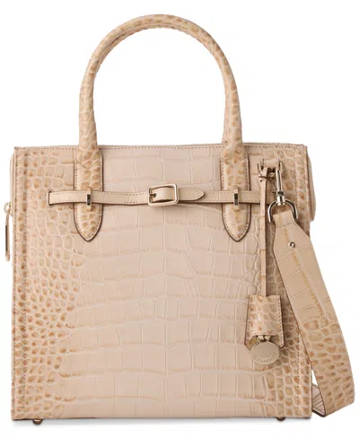 Brahmin Caroline Leather Satchel In Gray