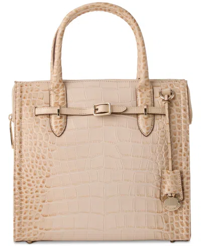 Brahmin Caroline Leather Satchel In Gray