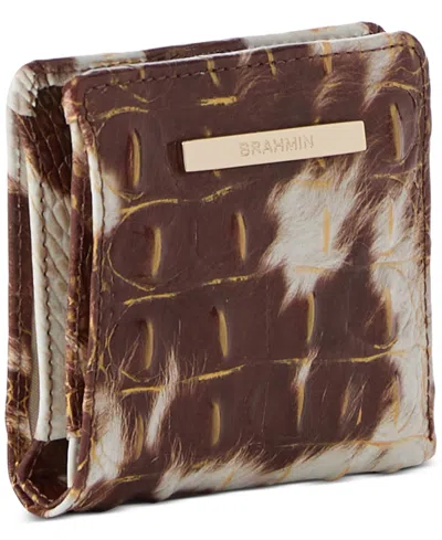 Brahmin Jane Croc Embossed Leather Bifold Wallet In Brown