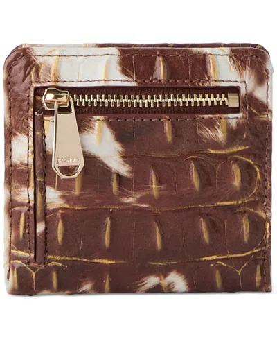 Brahmin Jane Croc Embossed Leather Bifold Wallet In Brown