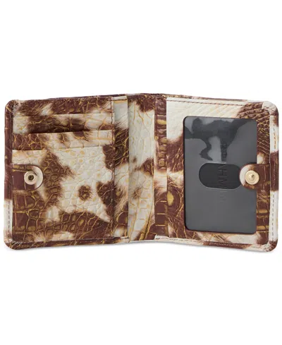 Brahmin Jane Croc Embossed Leather Bifold Wallet In Brown