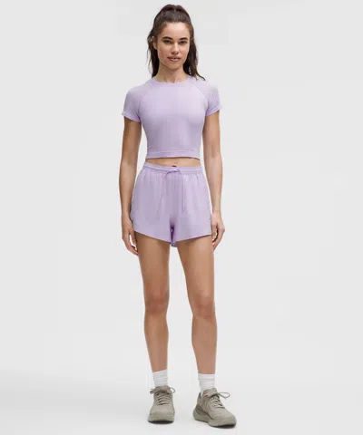 Lululemon Swiftly Pointelle Cropped Short-sleeve Shirt