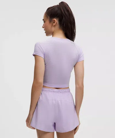 Lululemon Swiftly Pointelle Cropped Short-sleeve Shirt