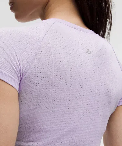 Lululemon Swiftly Pointelle Cropped Short-sleeve Shirt