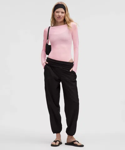 Lululemon Wundermost Ultra-soft Nulu Mesh Boatneck Long-sleeve Bodysuit