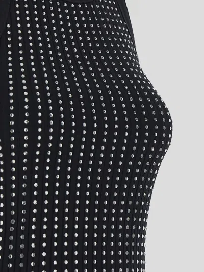 Attico Black Hotfix Crystal Tank Top In Black