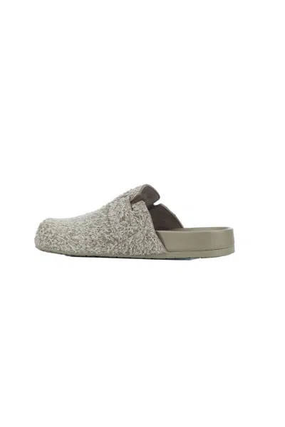 Loewe Textured Surface Slip-on Slippers In Gray