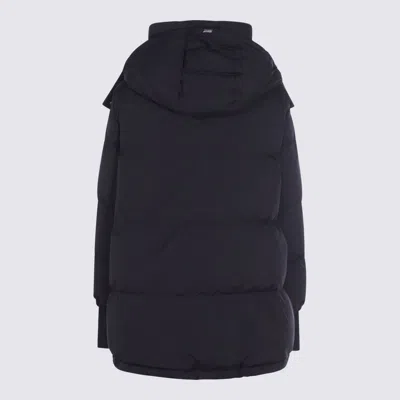 Herno Long Length Quilted Hooded Down Jacket In Black