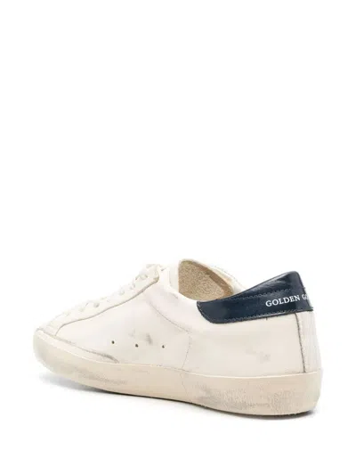 Golden Goose Dark Blue Superstar Sneakers In White