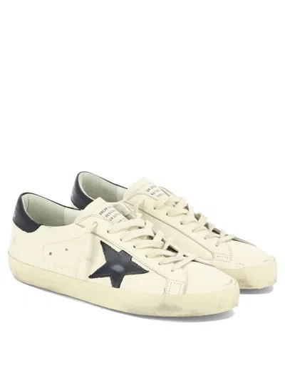 Golden Goose Dark Blue Superstar Sneakers In White