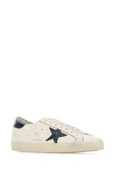 Golden Goose Dark Blue Superstar Sneakers In White