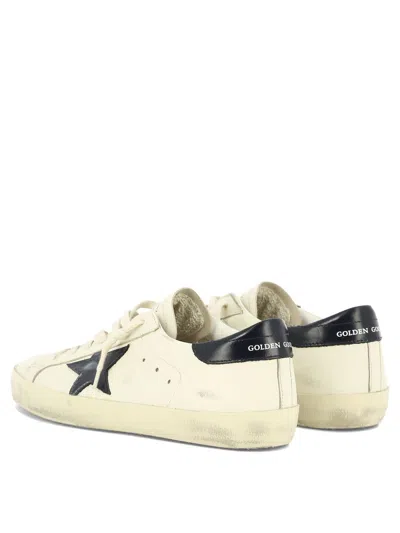 Golden Goose Dark Blue Superstar Sneakers In White