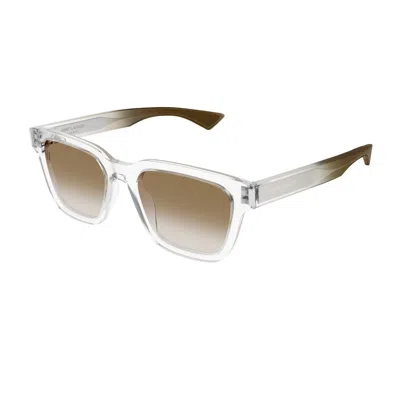 Saint Laurent Sl 790 Linea Corner Angle 004 Crystal Brown Sunglasses In Brown