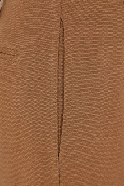 Chloé Garment Dye Organic Cotton Canvas Wide Leg Pants In Brown