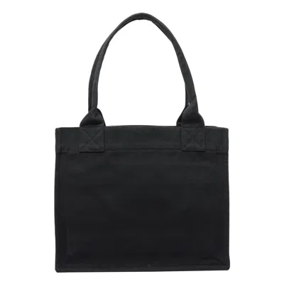 Ganni Organic Cotton Large Tote Bag In Black