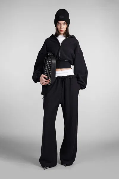 Alexander Wang High Waisted Pleated Pant With Logo Elastic Clothing In Black