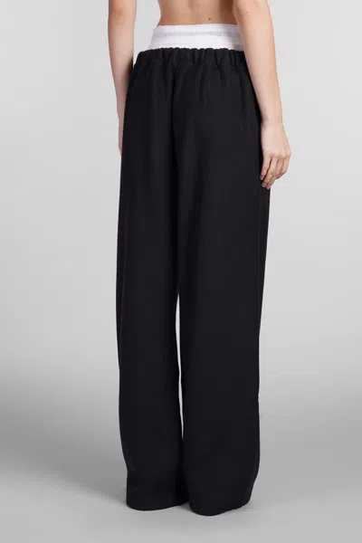 Alexander Wang High Waisted Pleated Pant With Logo Elastic Clothing In Black