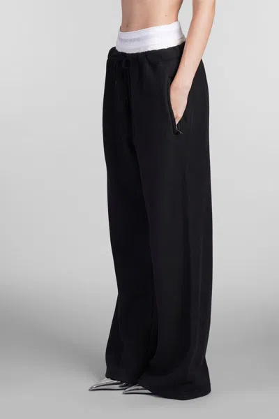 Alexander Wang High Waisted Pleated Pant With Logo Elastic Clothing In Black