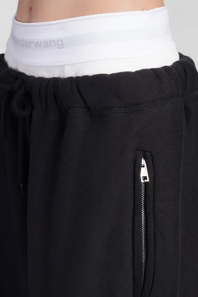Alexander Wang High Waisted Pleated Pant With Logo Elastic Clothing In Black