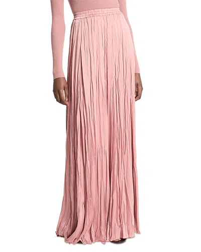 Michael Kors Collection Jamison Crushed Charmeuse Skirt In Pink