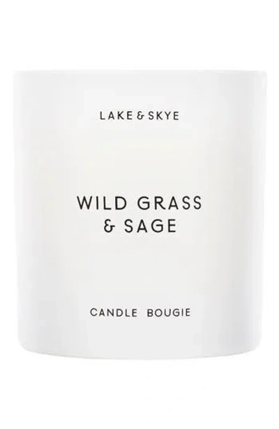 Lake & Skye Wild Grass & Sage Candle In White