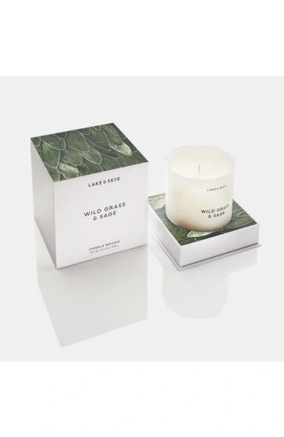 Lake & Skye Wild Grass & Sage Candle In White