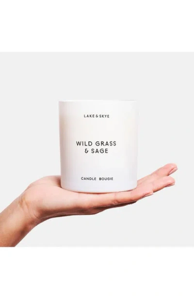 Lake & Skye Wild Grass & Sage Candle In White