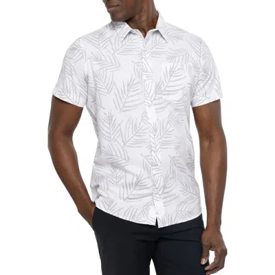 Travismathew Ketchum Leaf Print Stretch Short Sleeve Button-up Shirt