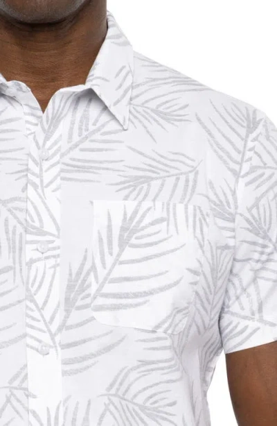 Travismathew Ketchum Leaf Print Stretch Short Sleeve Button-up Shirt