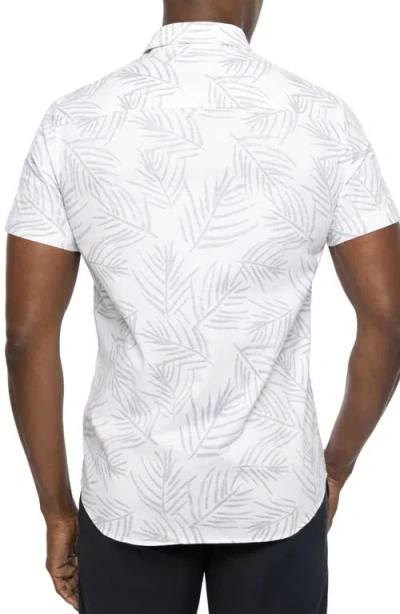 Travismathew Ketchum Leaf Print Stretch Short Sleeve Button-up Shirt