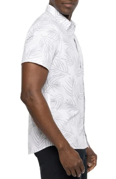 Travismathew Ketchum Leaf Print Stretch Short Sleeve Button-up Shirt