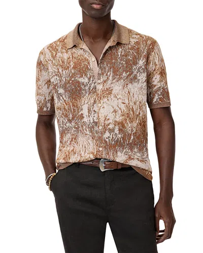 John Varvatos Demonte Regular Fit Short Sleeve Linen Shirt In Multi