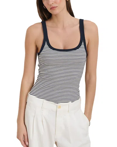 Alex Mill Stripe Stretch Cotton Rib Tank Top In Blue