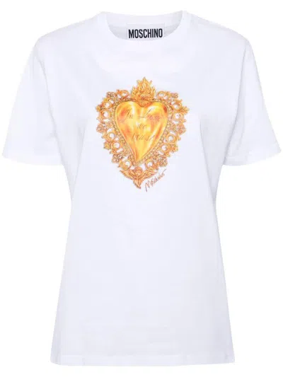 Moschino Heart-print Cotton T-shirt