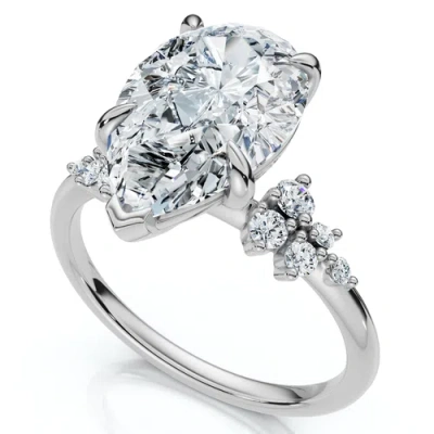 Bliss Diamond Certified 3 1/3ct Pear Diamond Engagement Ring 14k Gold Or Platinum Lab Grown