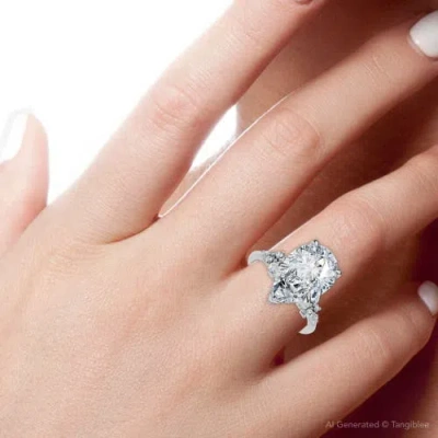 Bliss Diamond Certified 3 1/3ct Pear Diamond Engagement Ring 14k Gold Or Platinum Lab Grown