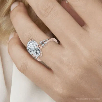 Bliss Diamond Certified 3 1/3ct Pear Diamond Engagement Ring 14k Gold Or Platinum Lab Grown