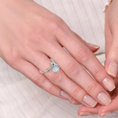 Bliss Diamond Certified 3 1/3ct Pear Diamond Engagement Ring 14k Gold Or Platinum Lab Grown