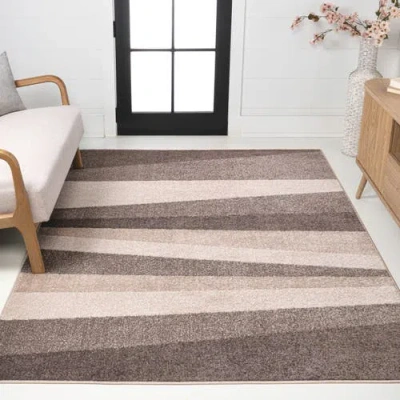 Jonathan Y Prism Geometric Striped Area Rug In Neutral